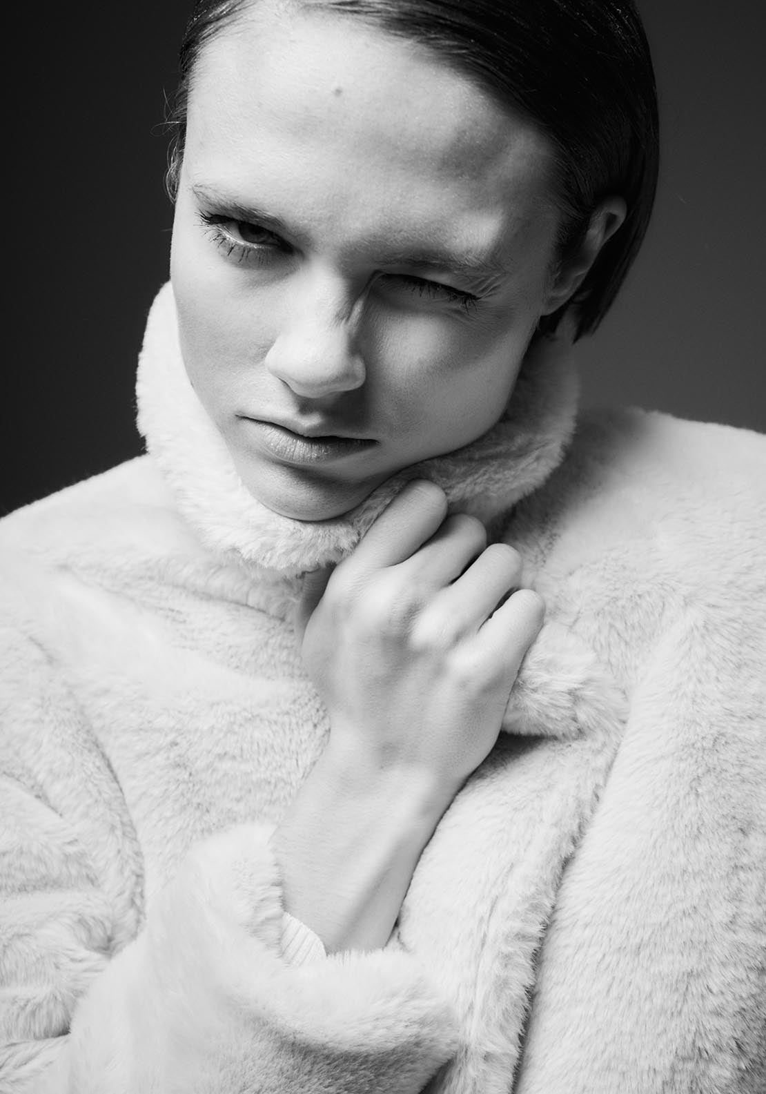 Sfera Lapel collar fur coat - Ecru 6 Shaws Department Stores