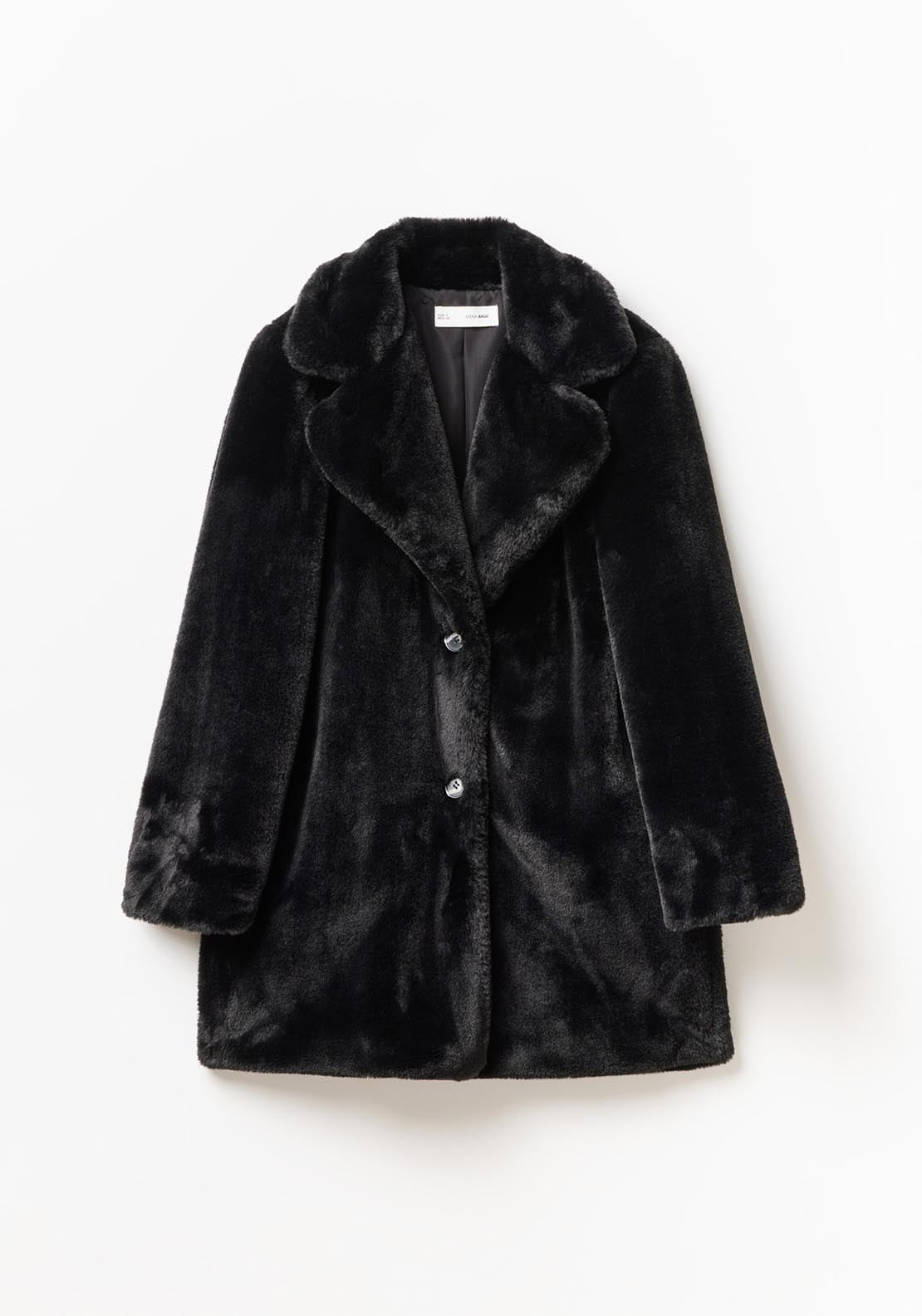 Sfera Lapel collar fur coat - Black 8 Shaws Department Stores