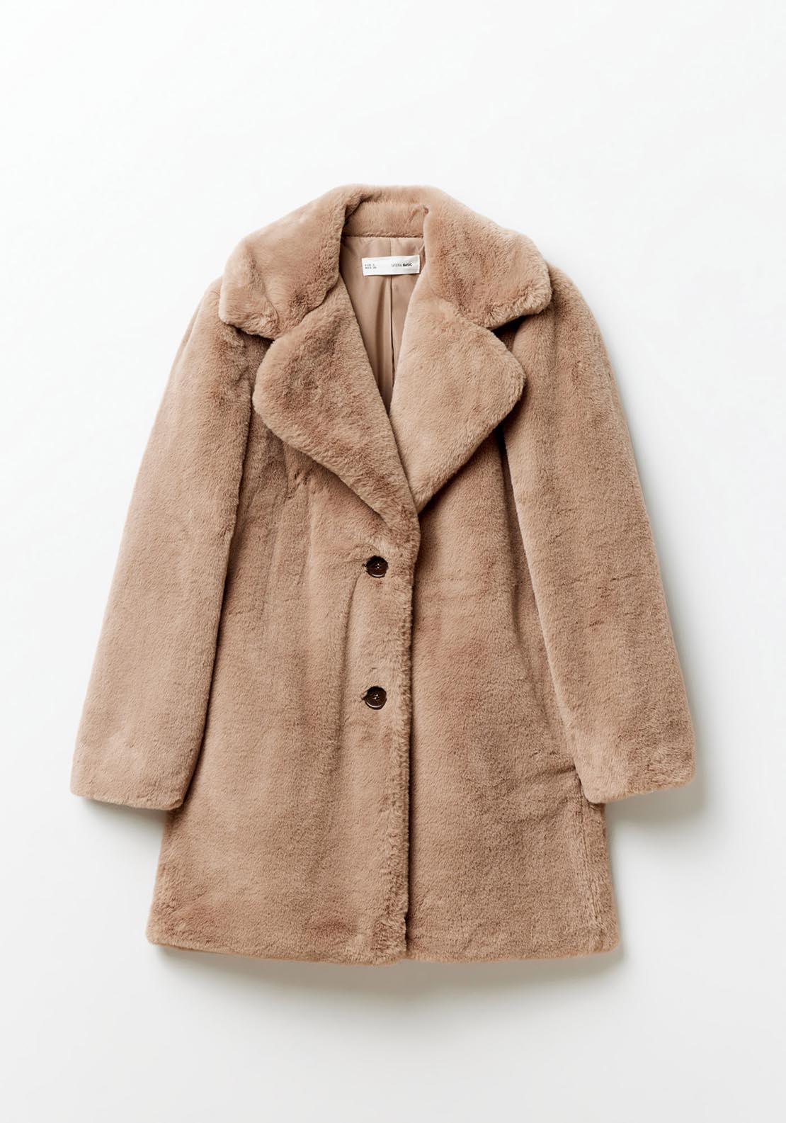 Sfera Lapel collar fur coat - Taupe 7 Shaws Department Stores
