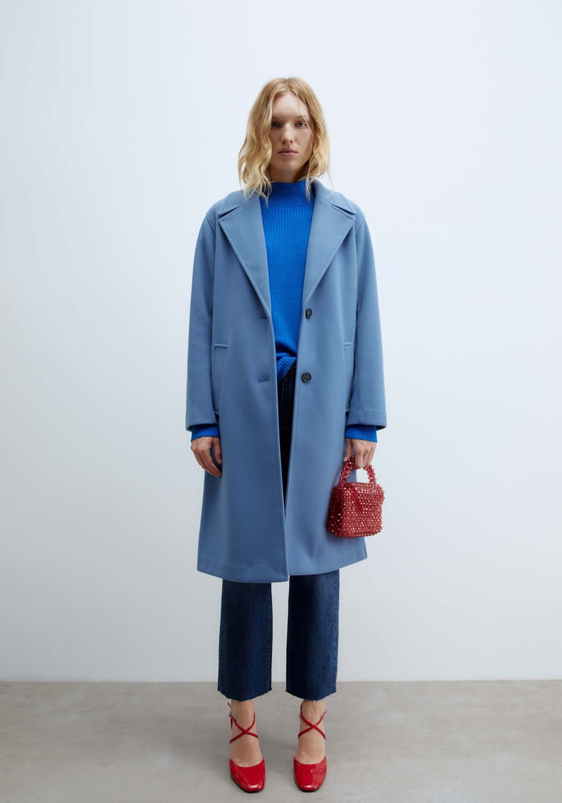 Sfera Single Breasted Coat - Royal 1 Shaws Department Stores