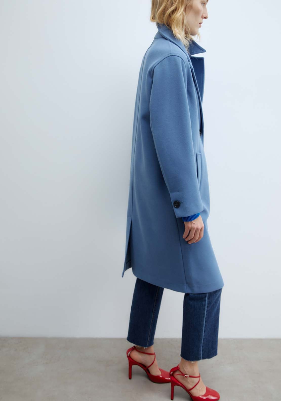 Sfera Single Breasted Coat - Royal 2 Shaws Department Stores