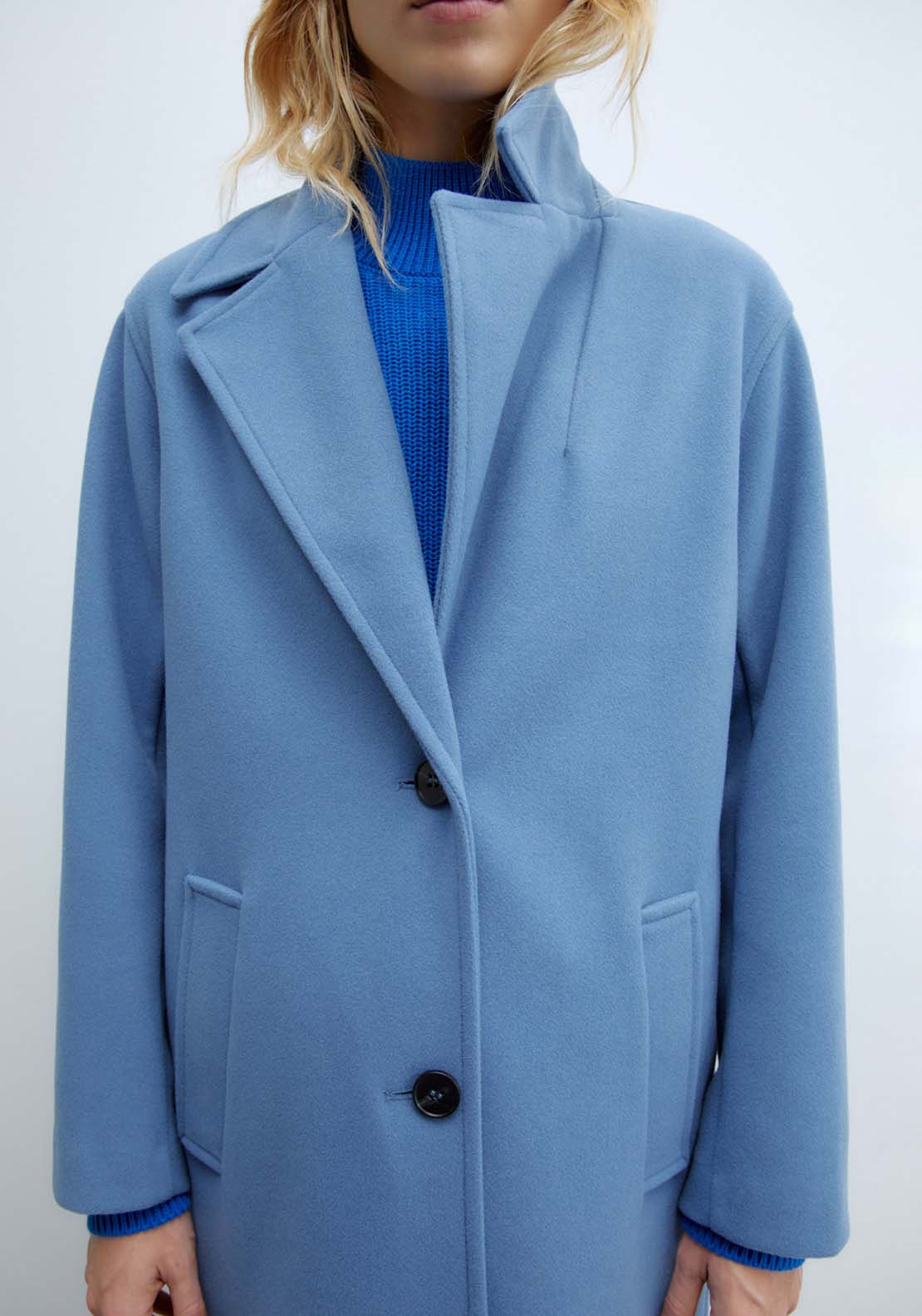 Sfera Single Breasted Coat - Royal 3 Shaws Department Stores