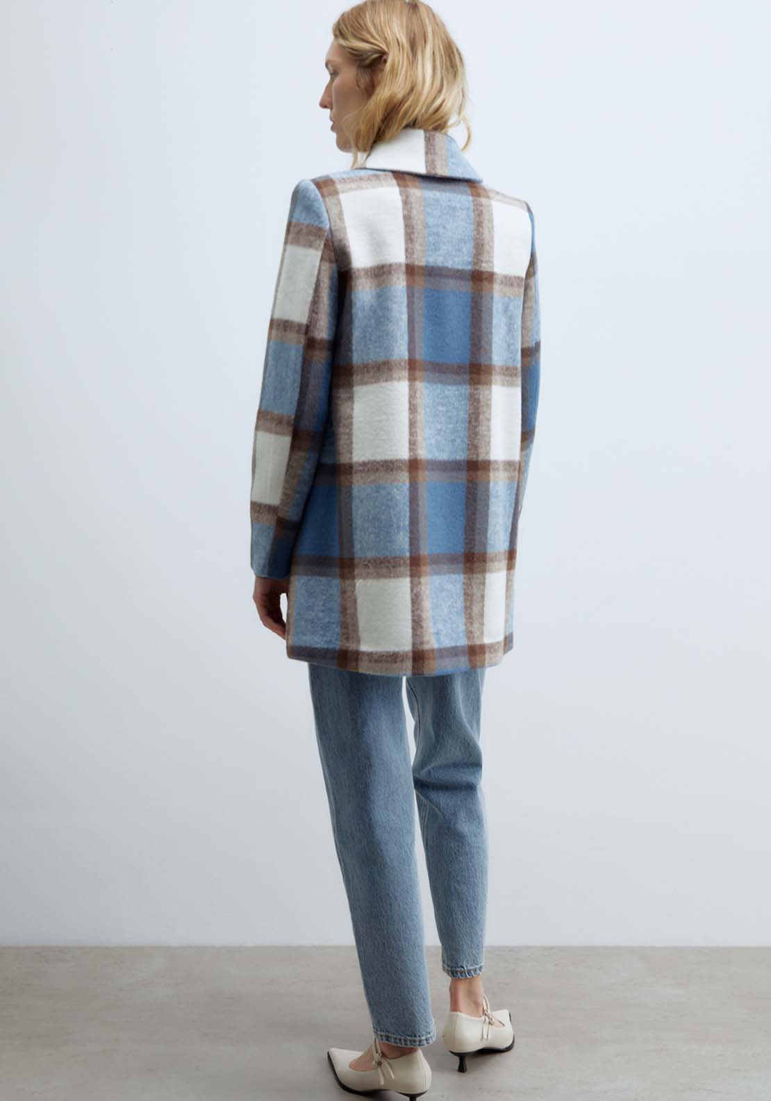 Sfera Double Breasted Coat - Royal Check 3 Shaws Department Stores
