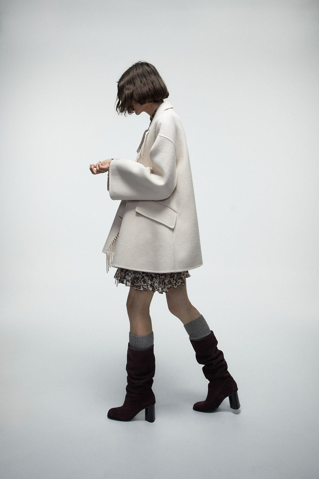 Fringed Coat - Ice