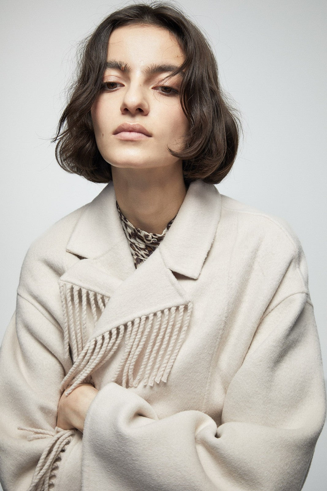 Fringed Coat - Ice