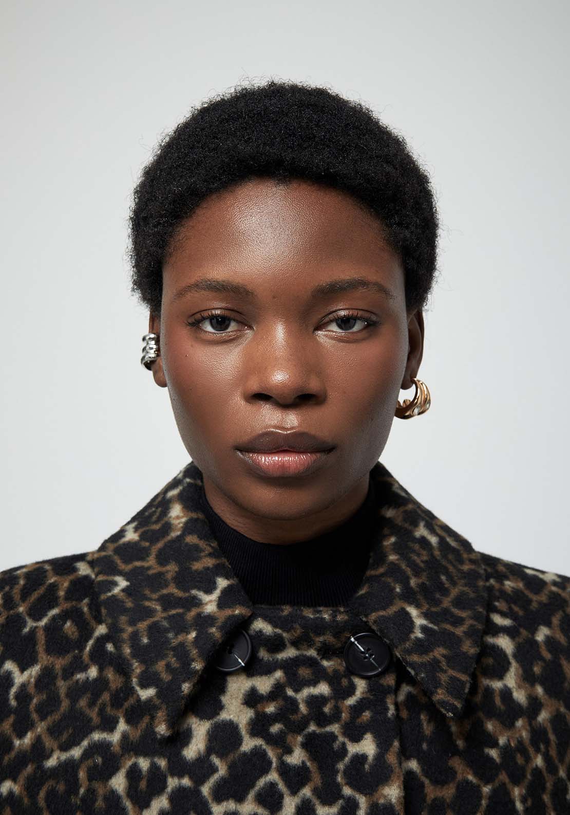 Animal Print Coat - Brown