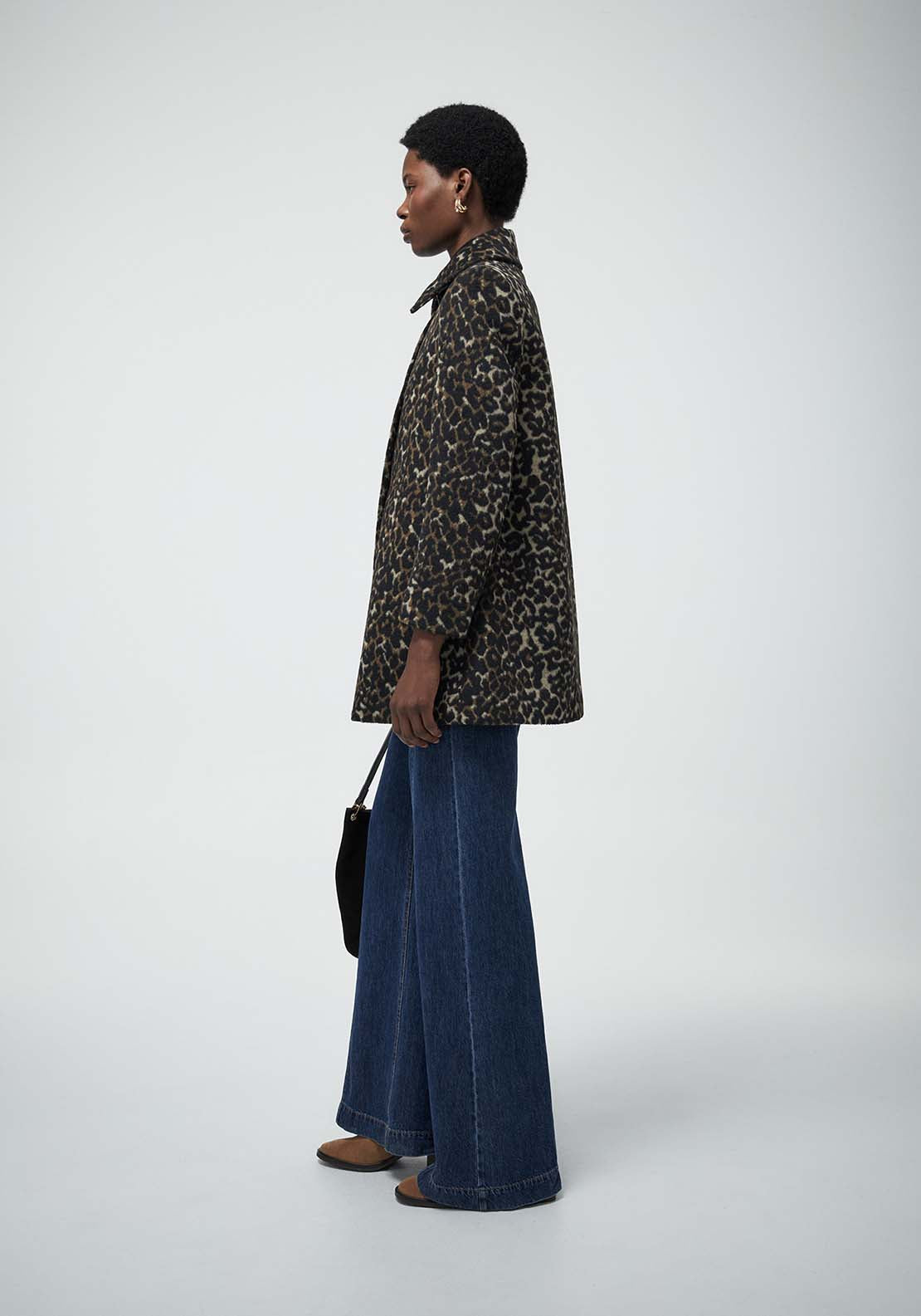 Animal Print Coat - Brown