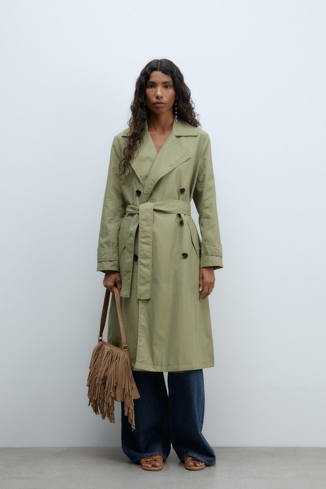 Sfera Lightweight trench coat - Khaki 8 Shaws Department Stores