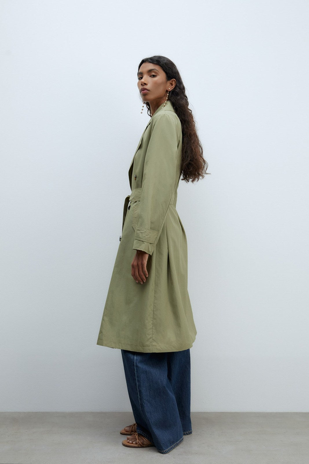 Sfera Lightweight trench coat - Khaki 10 Shaws Department Stores