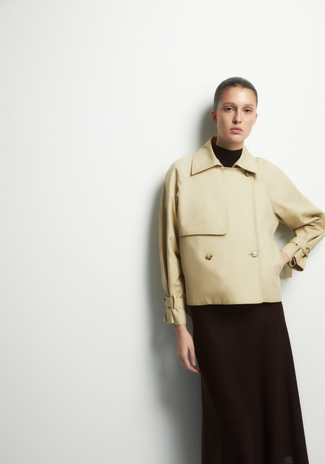 Short Trench Coat - Brown