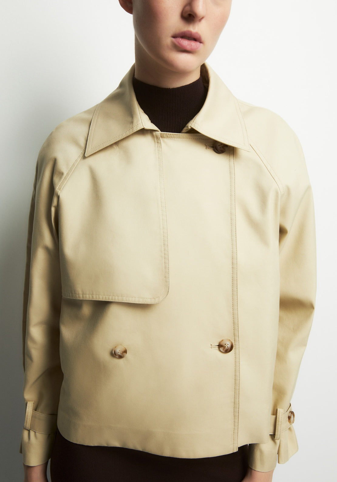 Short Trench Coat - Brown
