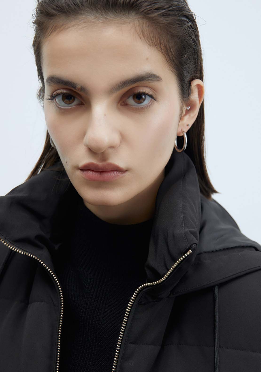 Sfera Zip Long Gilet - Black 4 Shaws Department Stores