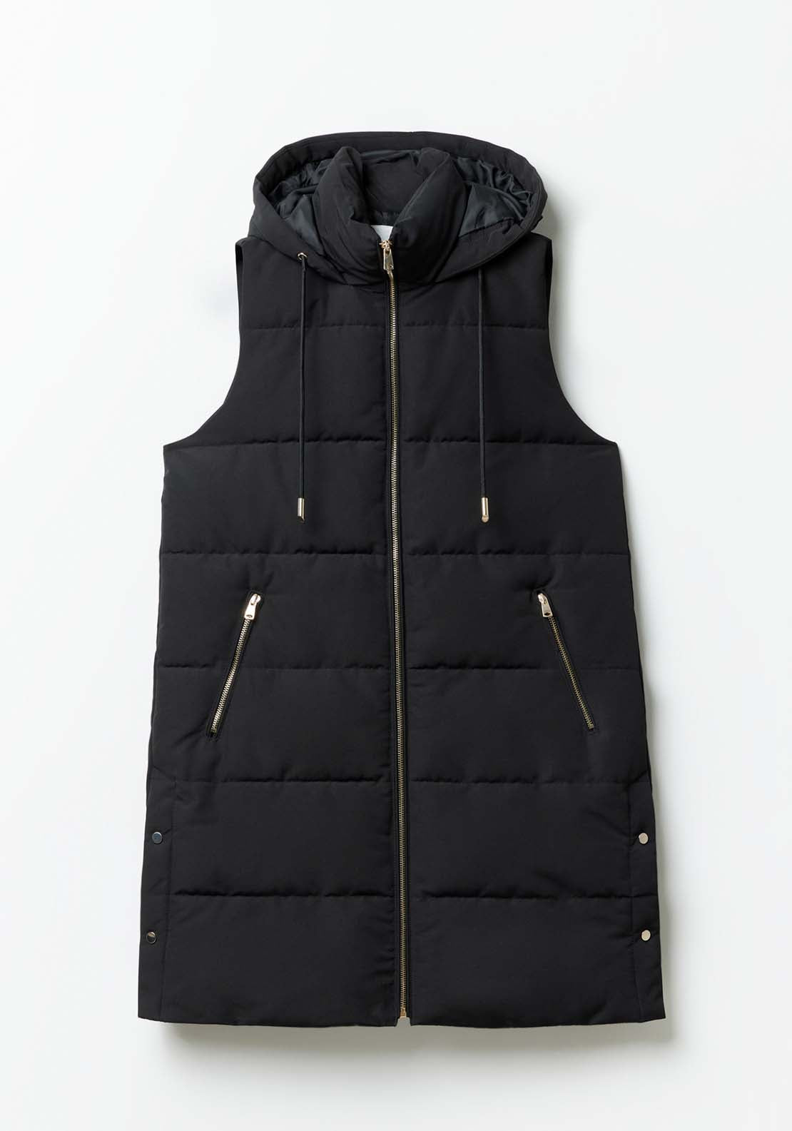 Sfera Zip Long Gilet - Black 6 Shaws Department Stores