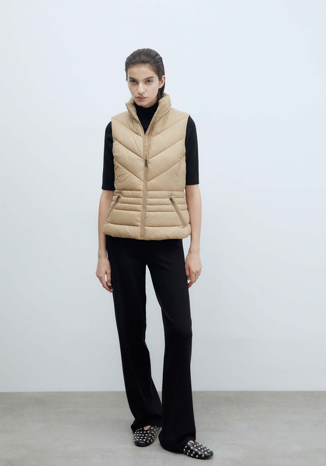 Sfera Plain Short Gilet - Camel 3 Shaws Department Stores