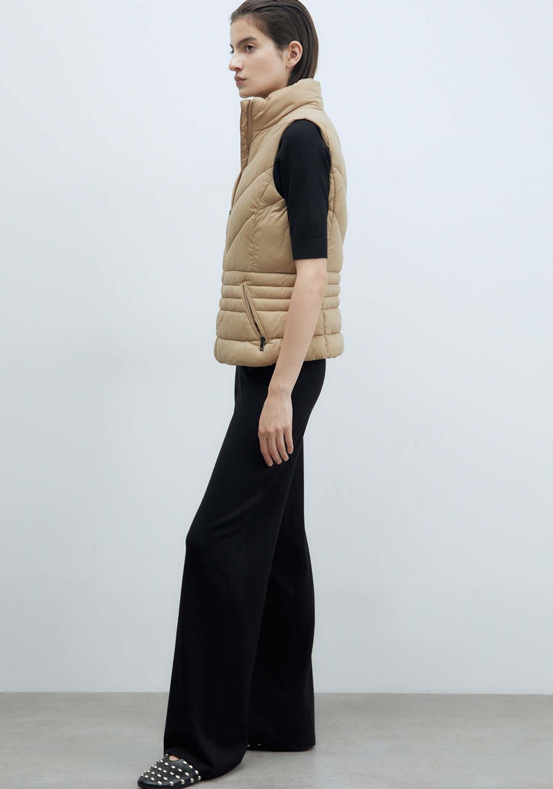 Sfera Plain Short Gilet - Camel 4 Shaws Department Stores