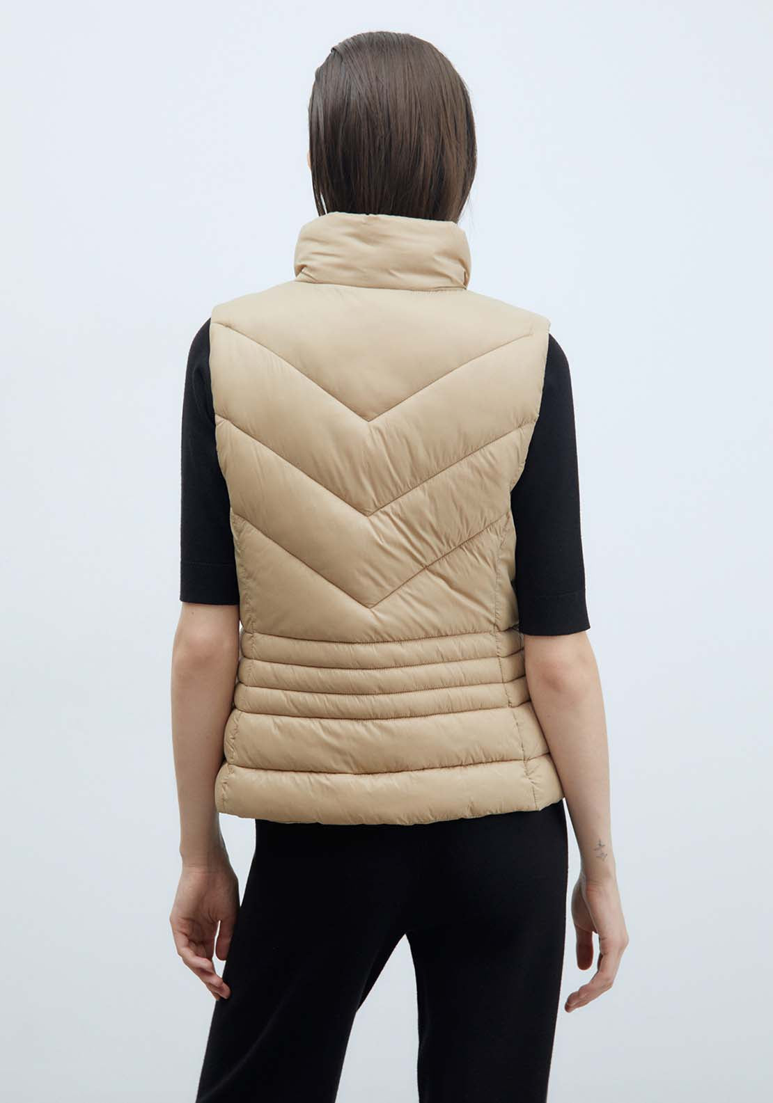 Sfera Plain Short Gilet - Camel 5 Shaws Department Stores