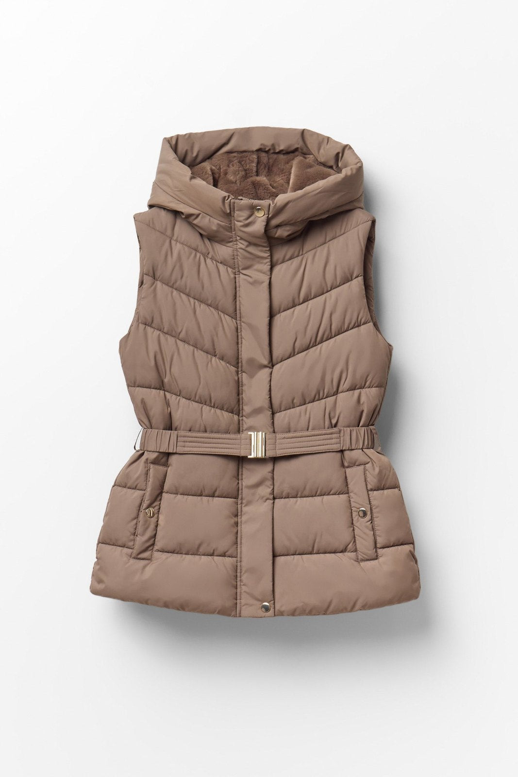 Short Hooded Gilet - Melange Oscur