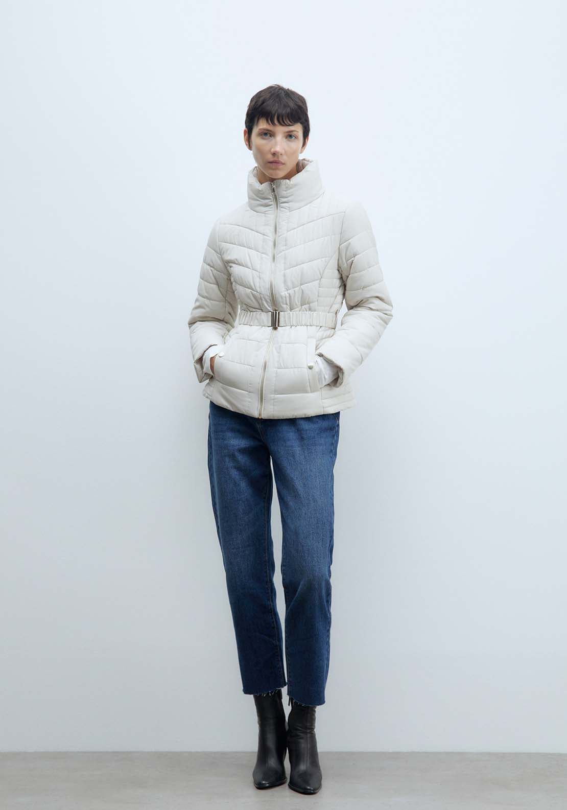 Sfera Short Parka - Ecru 3 Shaws Department Stores