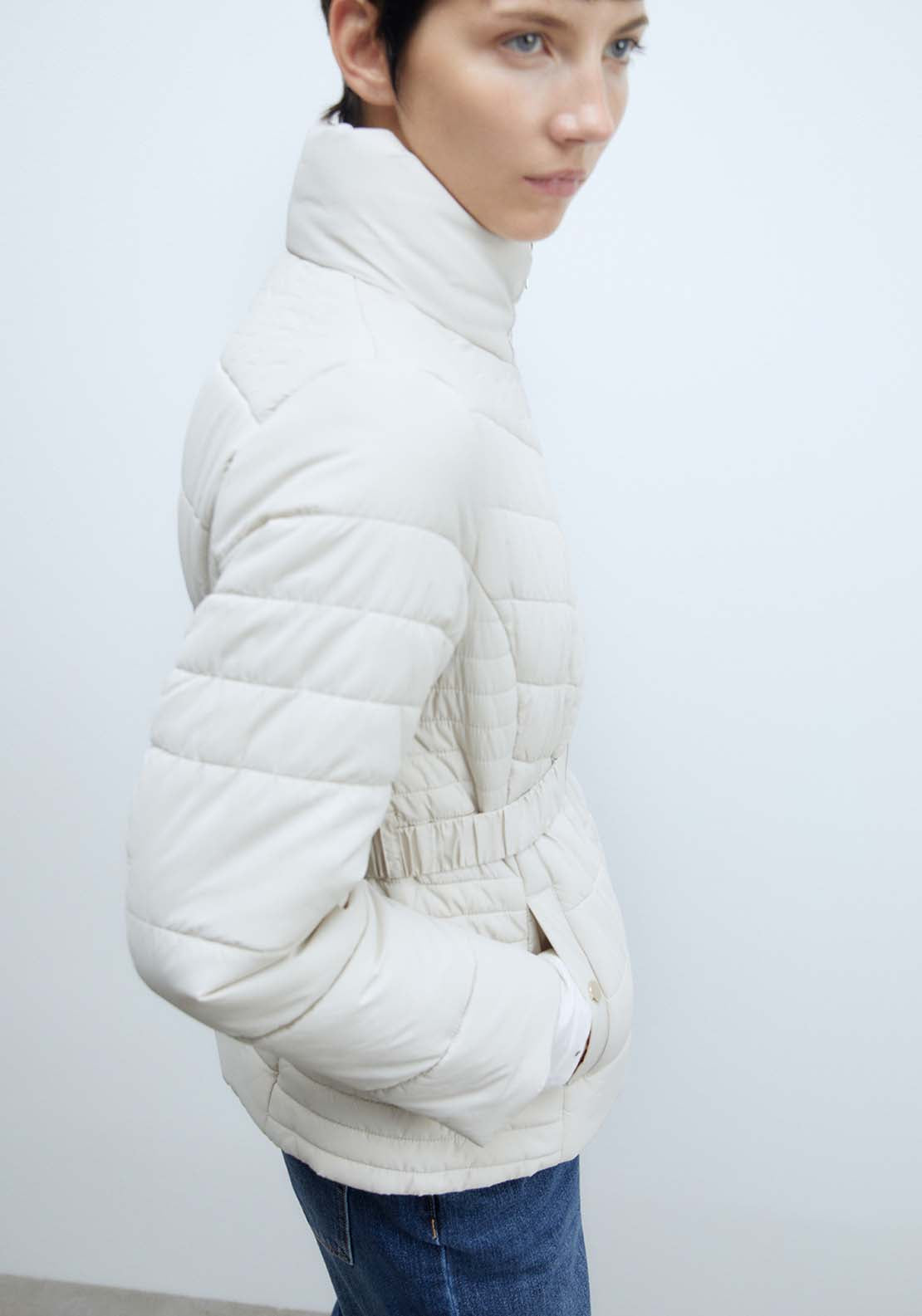 Sfera Short Parka - Ecru 2 Shaws Department Stores