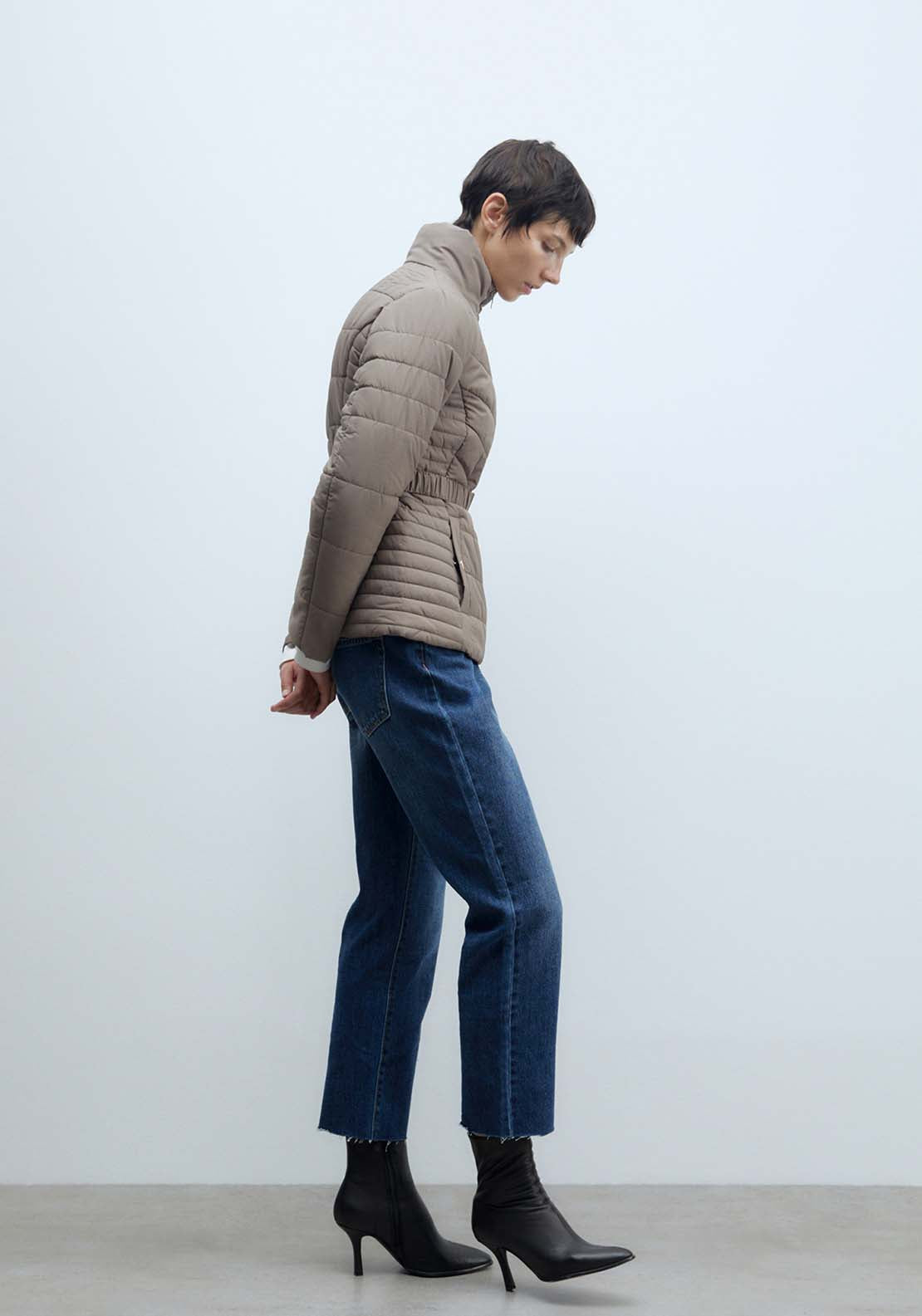 Sfera Short Parka - Taupe 2 Shaws Department Stores