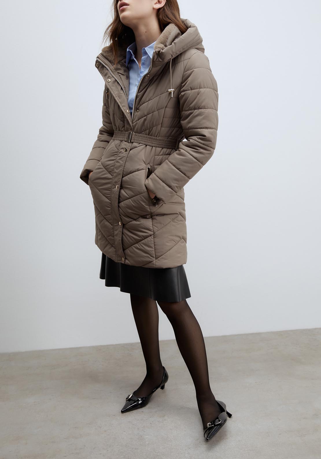 Sfera Long parka - Taupe 5 Shaws Department Stores