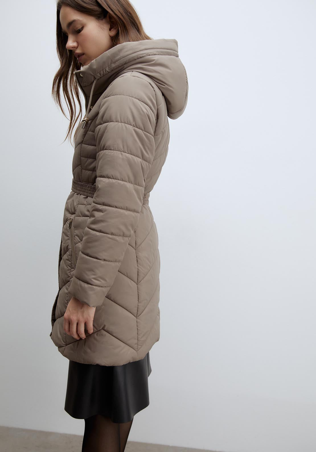 Sfera Long parka - Taupe 2 Shaws Department Stores