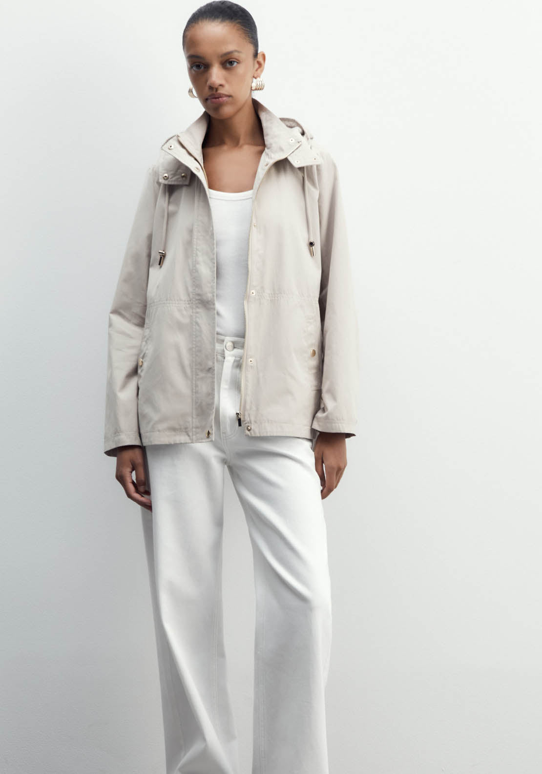 Sfera Curved Hem Parka - Grey 1 Shaws Department Stores