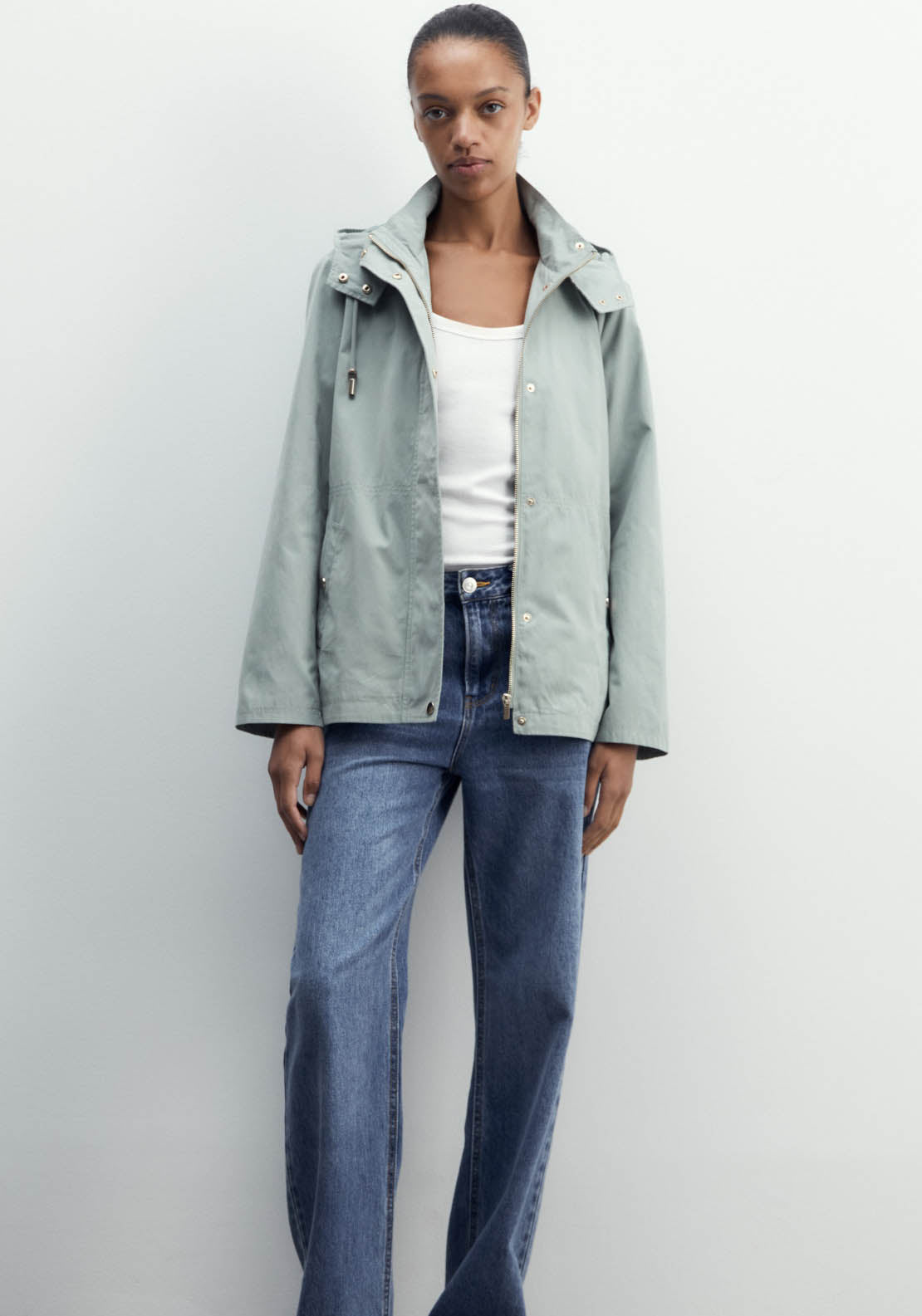 Sfera Curved Hem Parka - Green 1 Shaws Department Stores