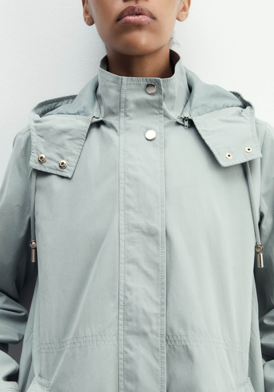 Sfera Curved Hem Parka - Green 4 Shaws Department Stores