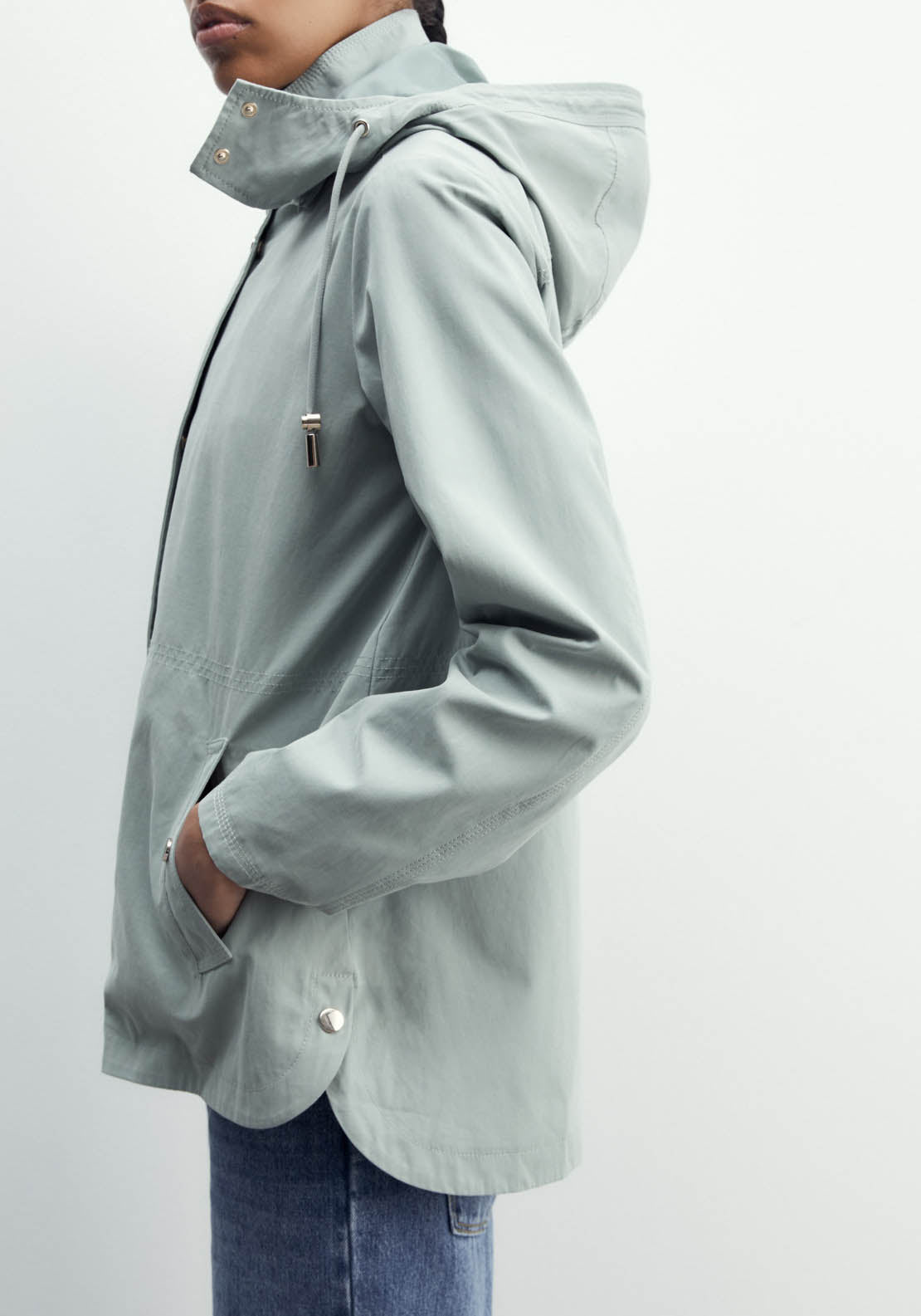Sfera Curved Hem Parka - Green 5 Shaws Department Stores