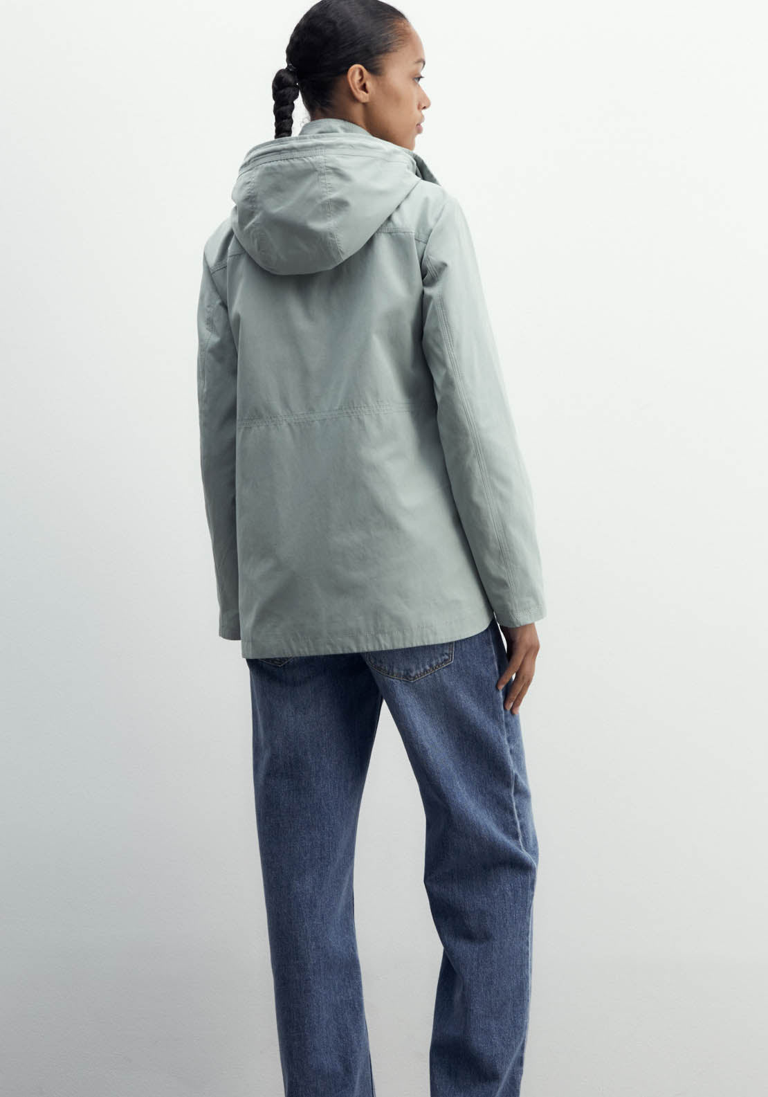Sfera Curved Hem Parka - Green 6 Shaws Department Stores