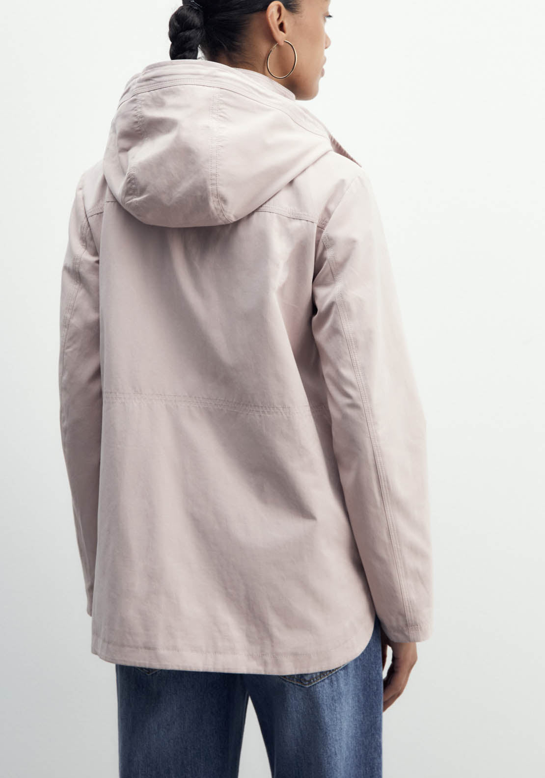 Sfera Curved Hem Parka - Light Pink 5 Shaws Department Stores