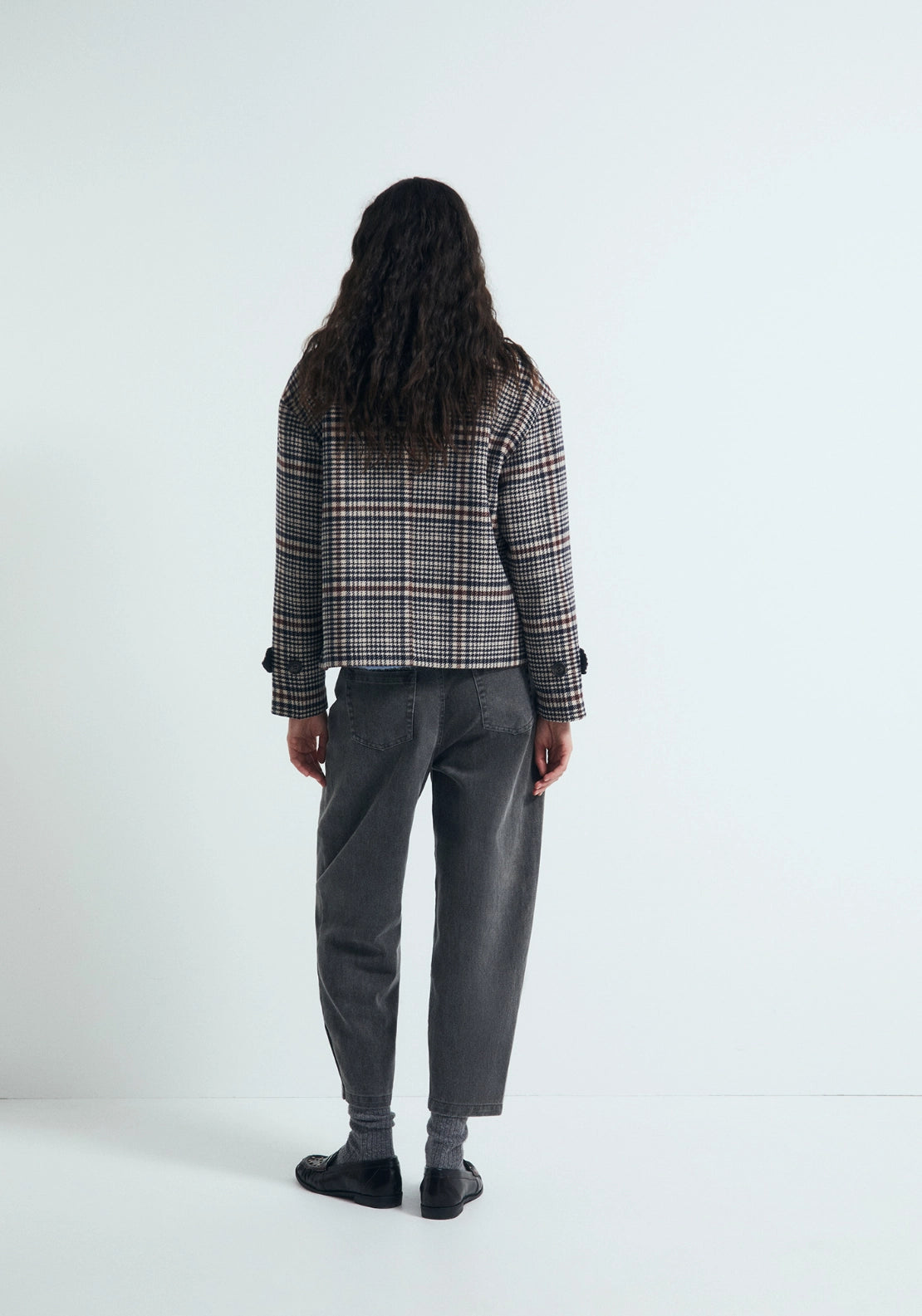 Check Short Coat - Red
