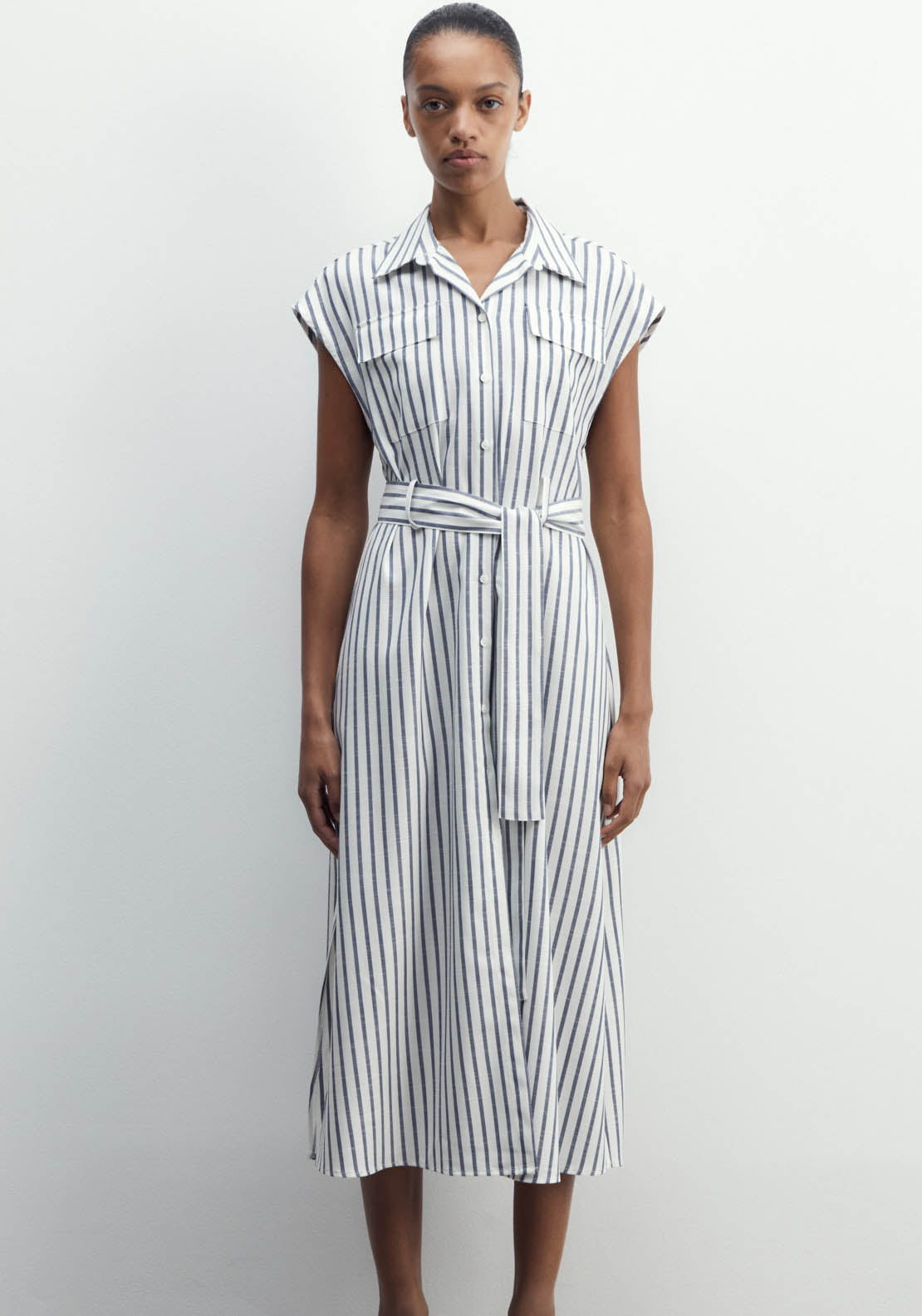 Sfera Striped Dress - Print Marin 6 Shaws Department Stores