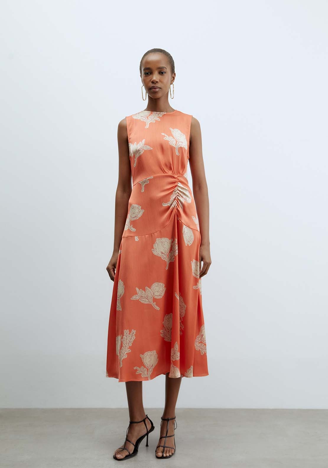Sfera Ruched Dress - Orange 1 Shaws Department Stores