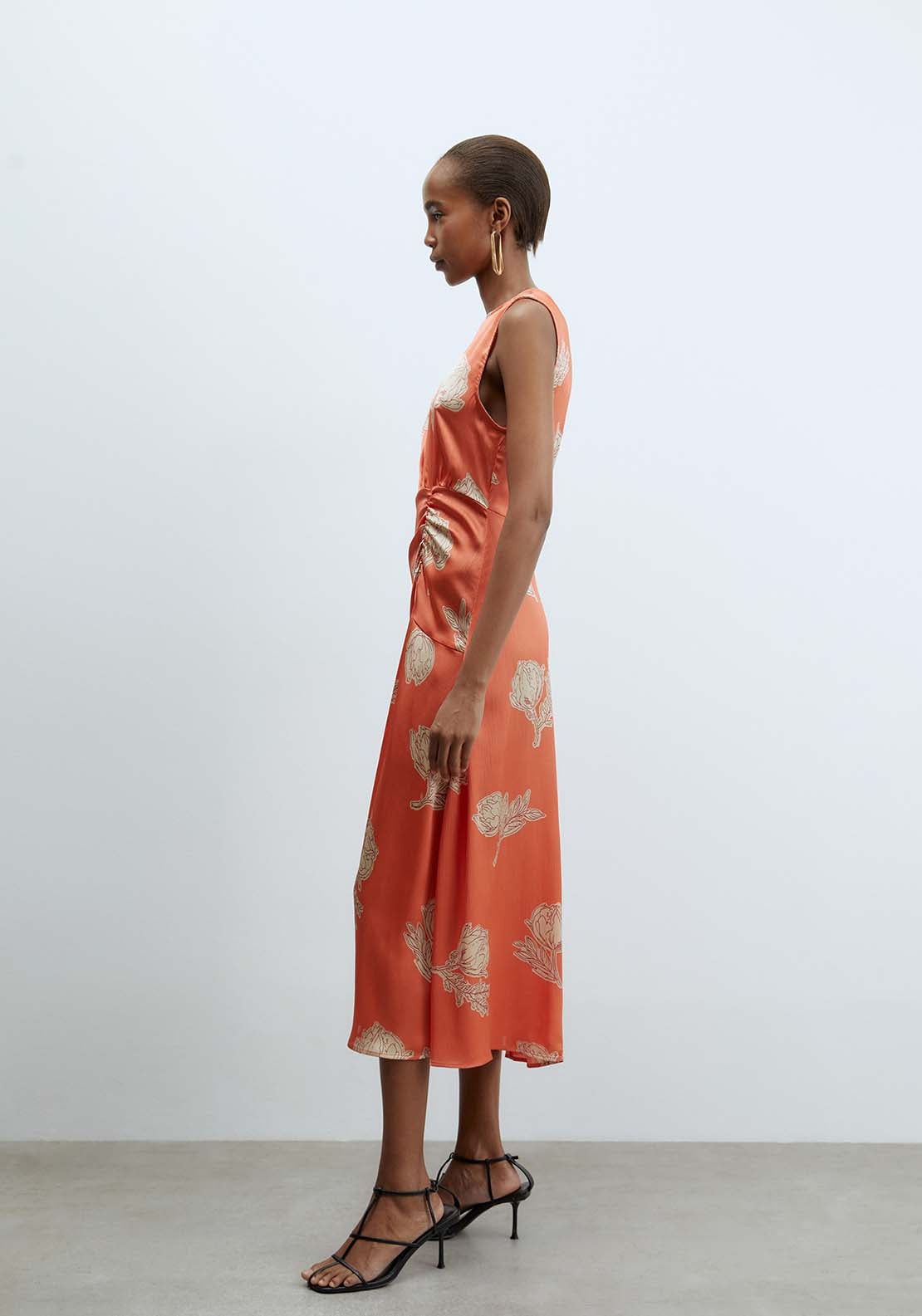 Sfera Ruched Dress - Orange 3 Shaws Department Stores
