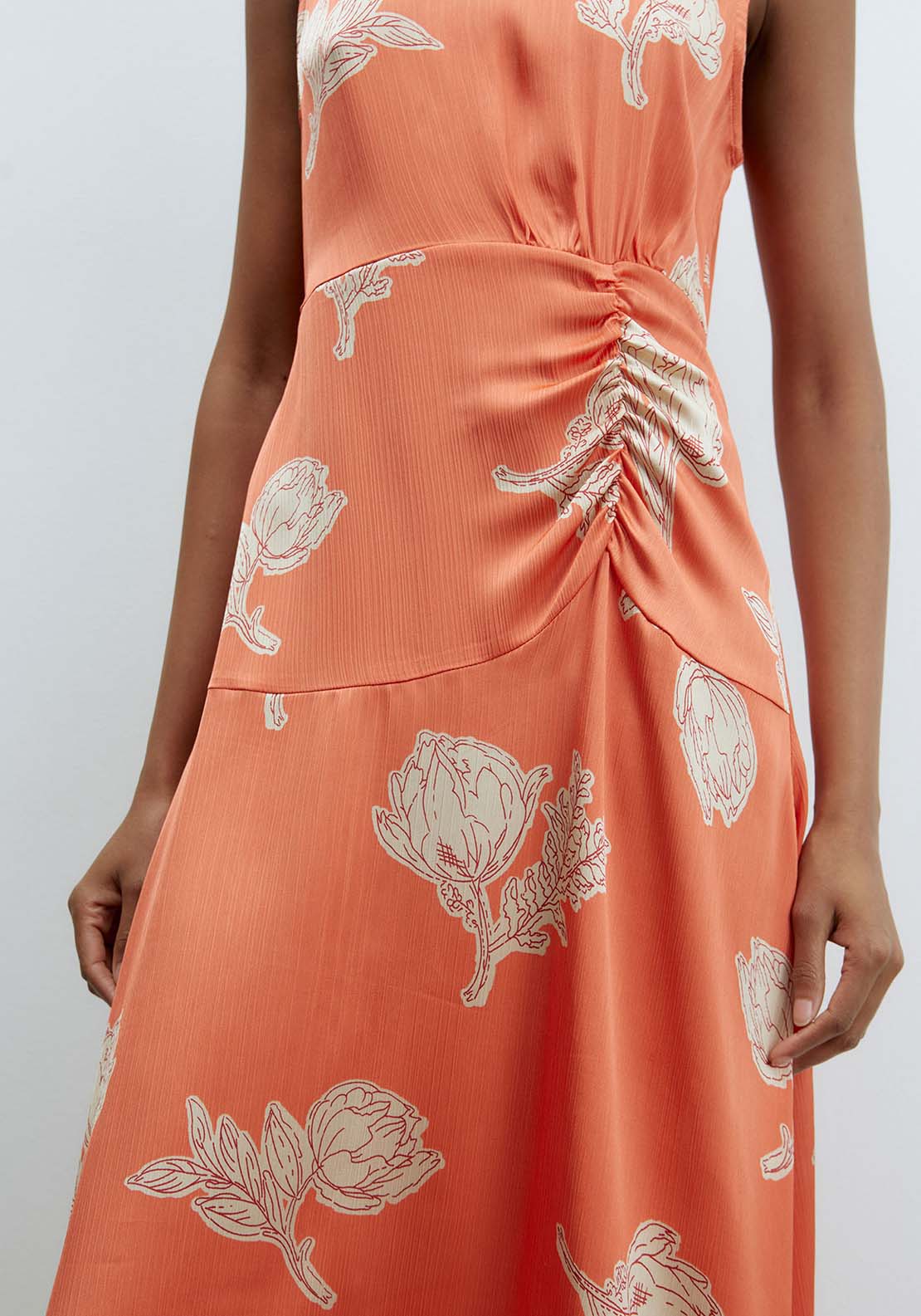 Sfera Ruched Dress - Orange 6 Shaws Department Stores