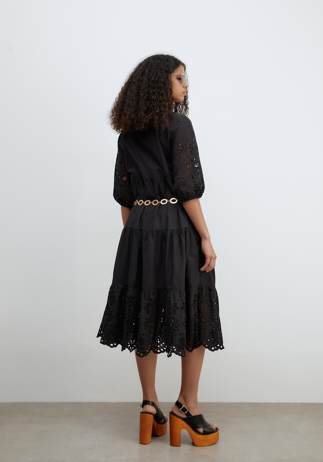 Sfera Schiffli Shirt Dress - Black 2 Shaws Department Stores
