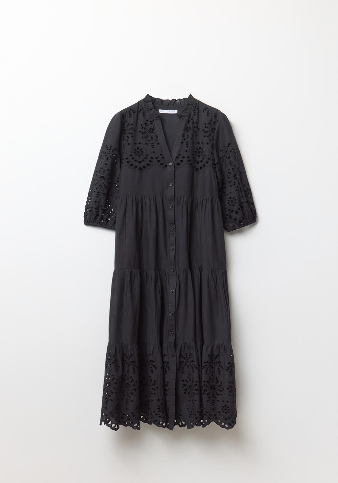 Sfera Schiffli Shirt Dress - Black 6 Shaws Department Stores