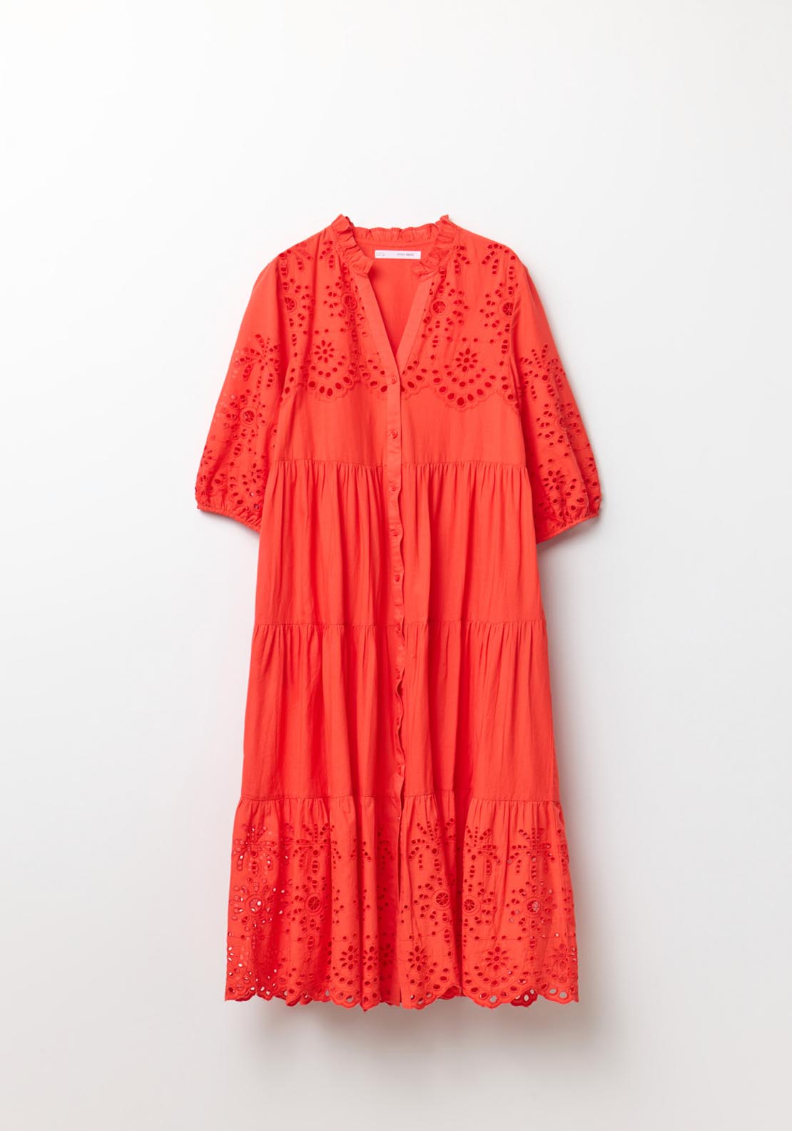 Sfera Schiffli Shirt Dress - Red 7 Shaws Department Stores