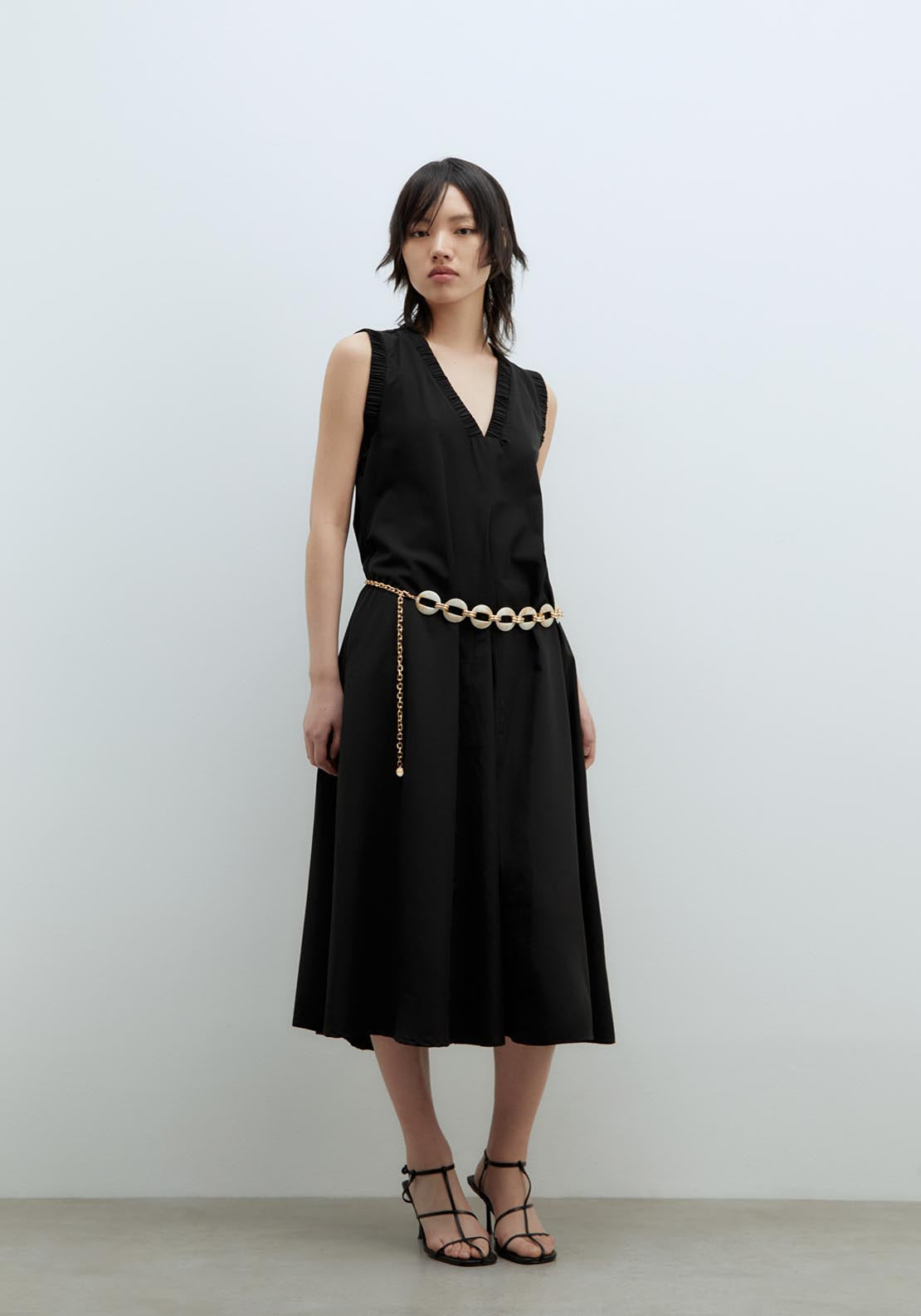 Sfera Elaborated Neckline Dress - Black 1 Shaws Department Stores