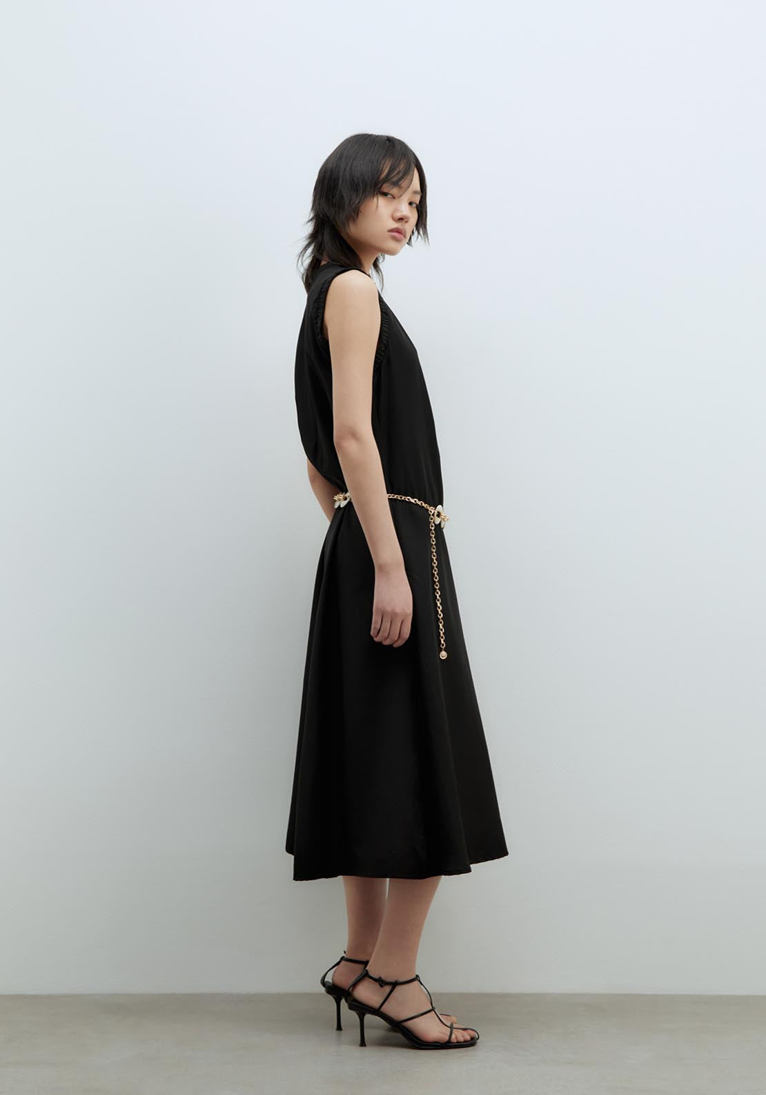 Sfera Elaborated Neckline Dress - Black 3 Shaws Department Stores