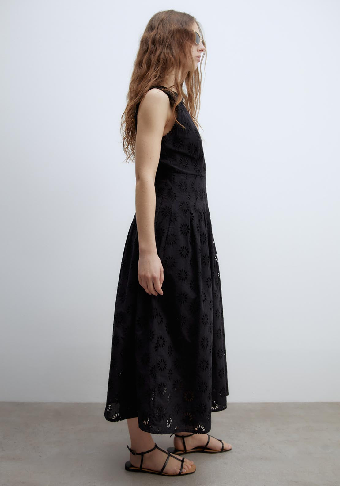 Sfera Schiffli Dress - Black 3 Shaws Department Stores