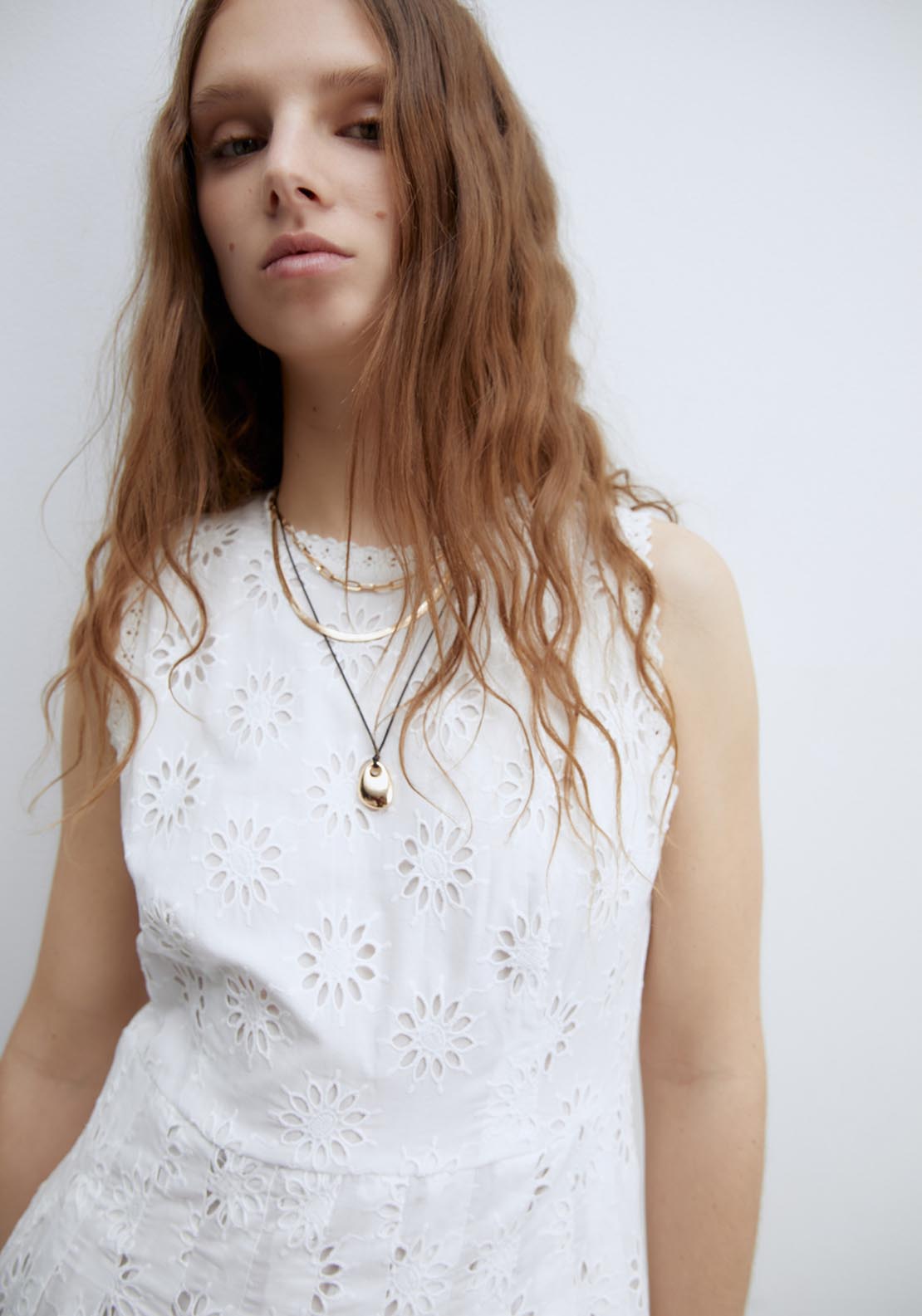 Sfera Schiffli Dress - White 5 Shaws Department Stores