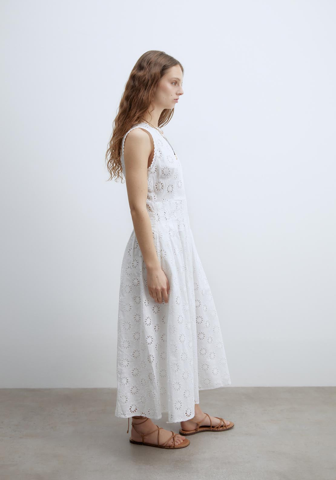 Sfera Schiffli Dress - White 3 Shaws Department Stores