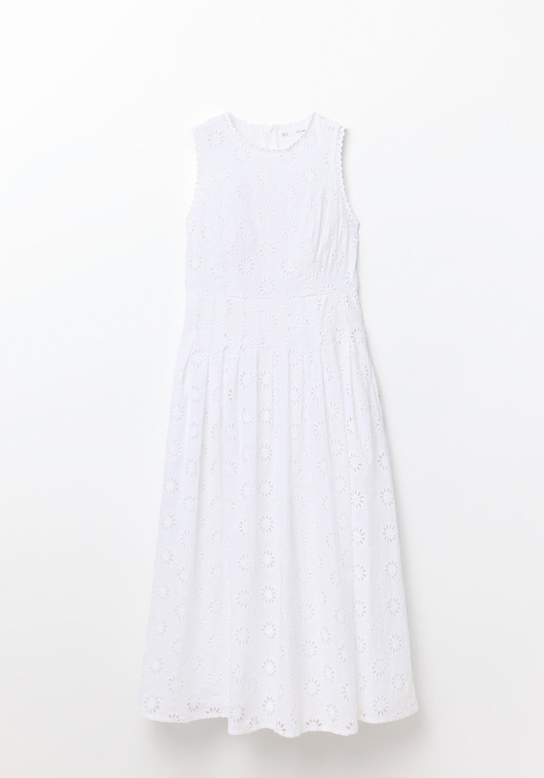 Sfera Schiffli Dress - White 7 Shaws Department Stores