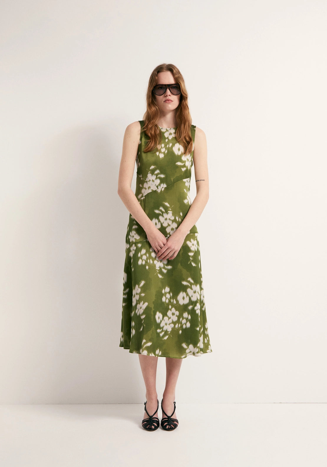 Flowy Seam Dress - Green