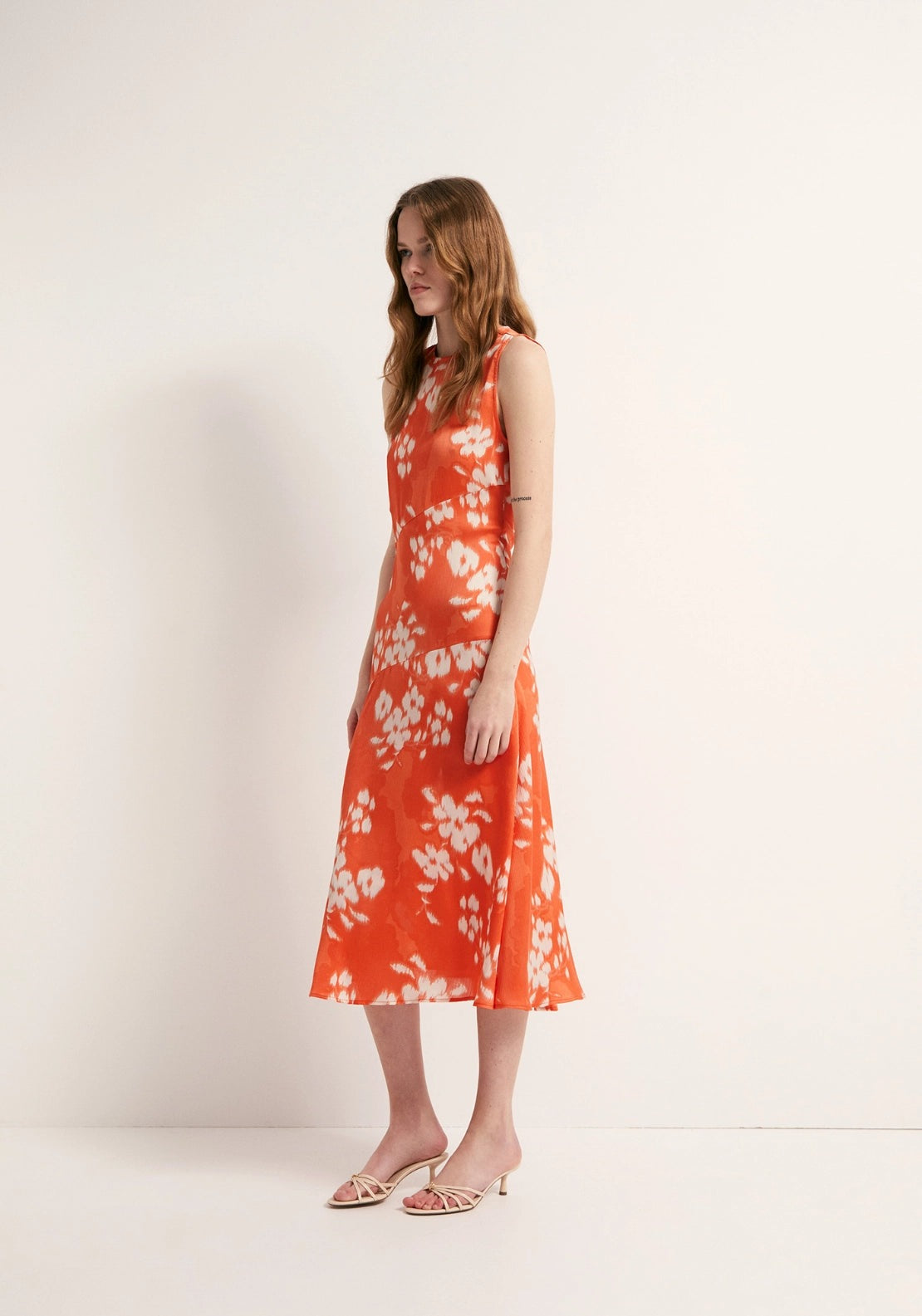 Flowy Seam Dress - Orange