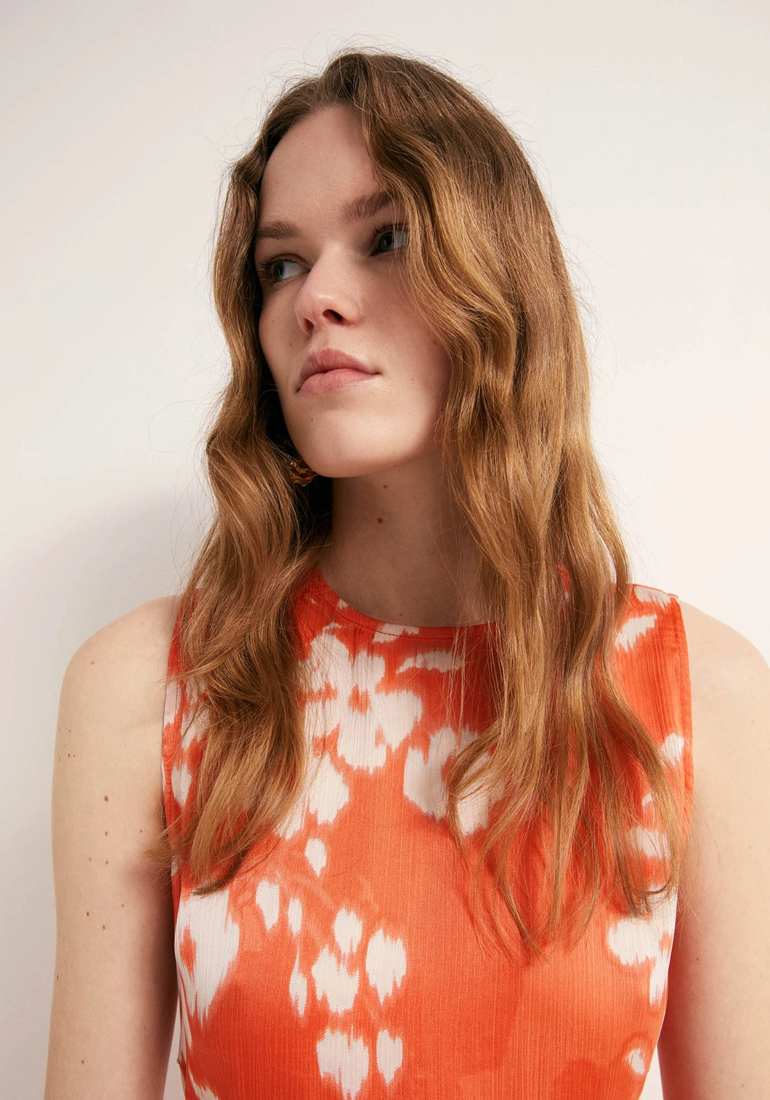 Flowy Seam Dress - Orange