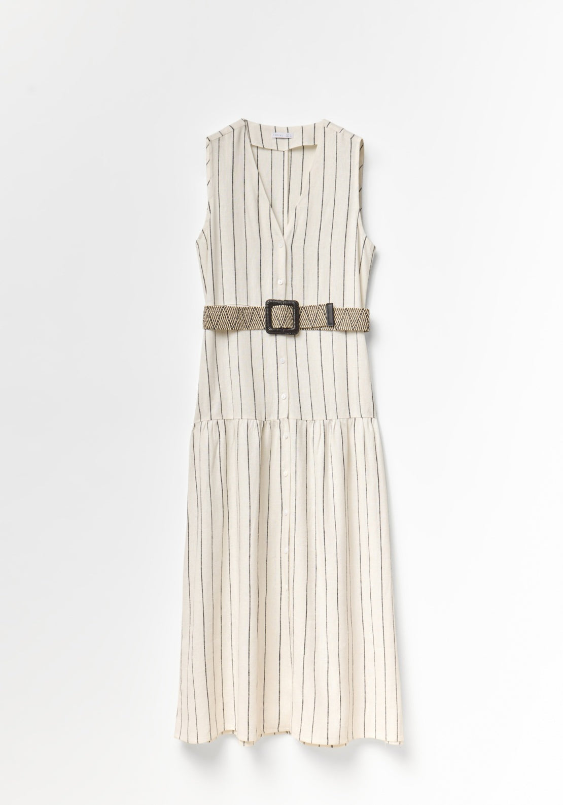 Linen Shirt Dress - White